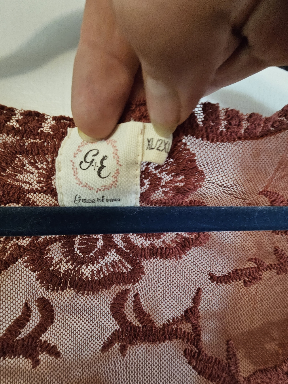 Boho Long Lace Kimono- Burgundy - Picture 6 of 9